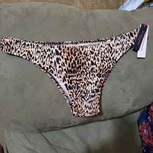 VS leopard swim bikini bottoms scrunchy size M